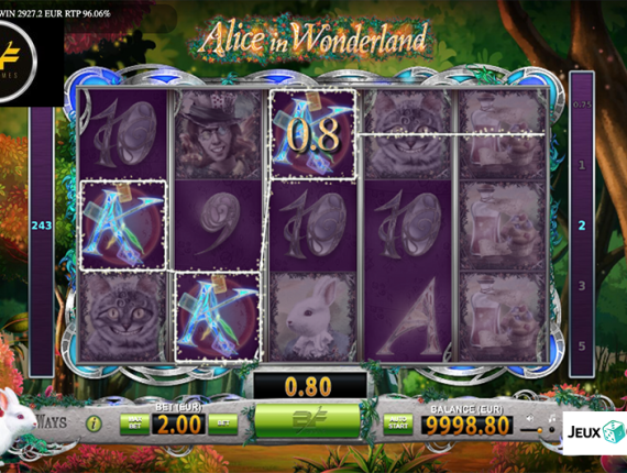 machine à sous Alice in Wonderland écran 2