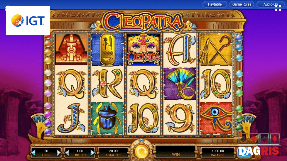 machine à sous Cleopatra écran 1