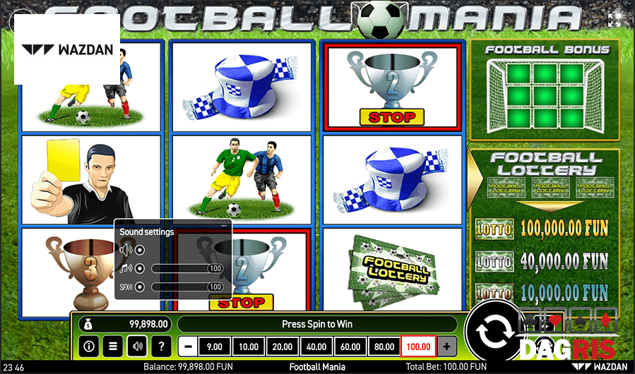 machine à sous Football Mania écran 3