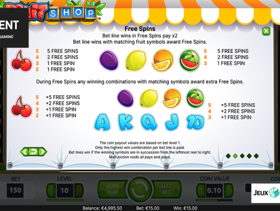 machine à sous Fruit Shop écran 4
