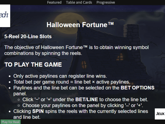 machine à sous Halloween Fortune écran 4