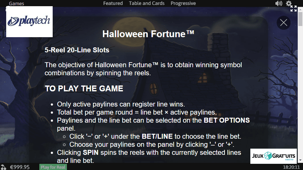 machine à sous Halloween Fortune écran 4