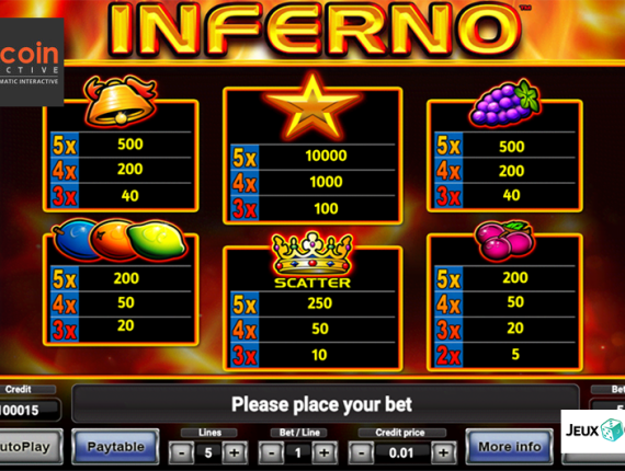 machine à sous Inferno écran 3