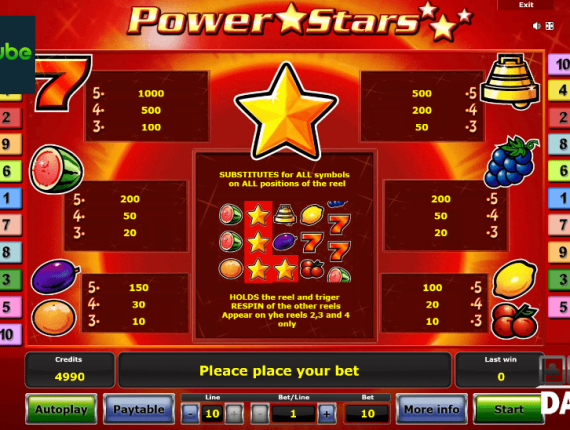 machine à sous Power Stars écran 3