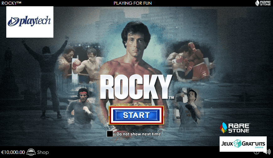 machine à sous Rocky écran 1