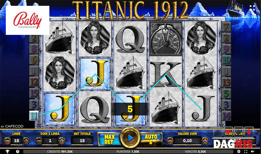 machine à sous Titanic écran 2