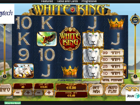 machine à sous White King écran 2