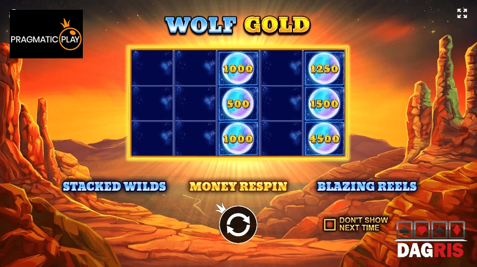 machine à sous Wolf Gold Pokie écran 1