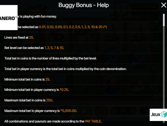 machine à sous Buggy Bonus écran 4
