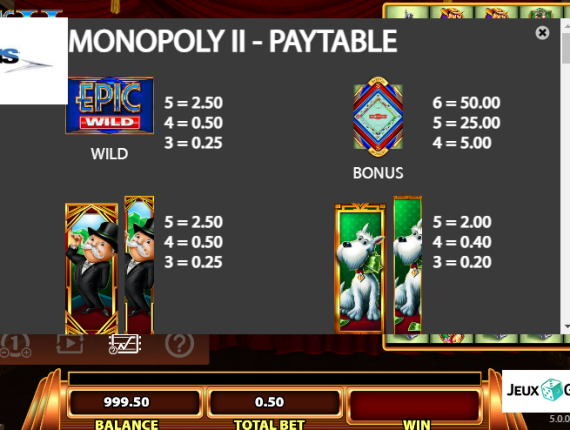 machine à sous Epic Monopoly II écran 3