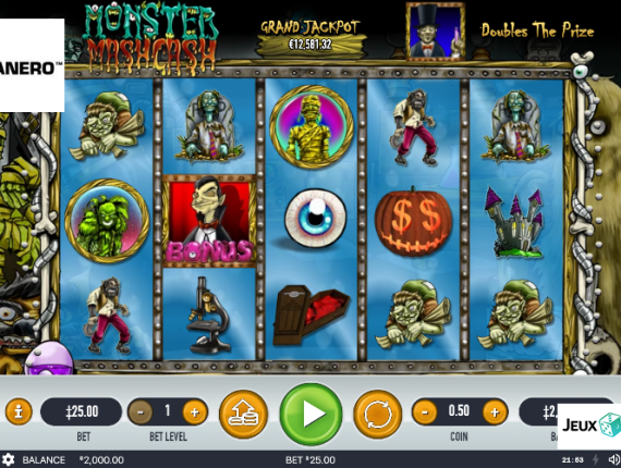 machine à sous Monster Mash Cash écran 1