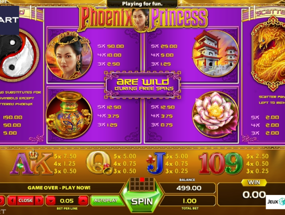 machine à sous Phoenix Princess écran 3