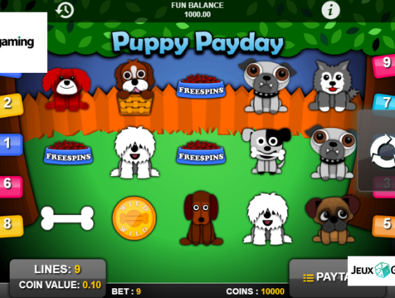machine à sous Puppy Payday écran 1
