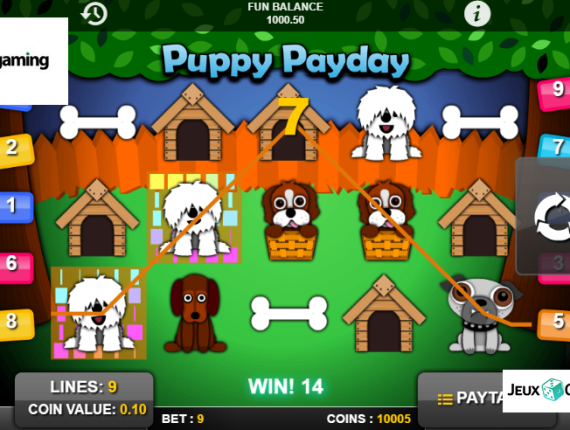 machine à sous Puppy Payday écran 2