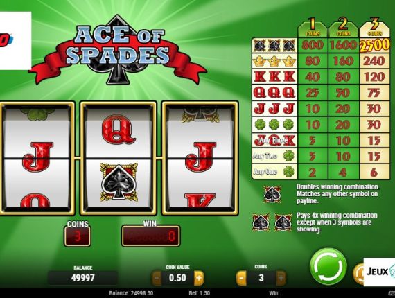 machine à sous Ace of Spades écran 2