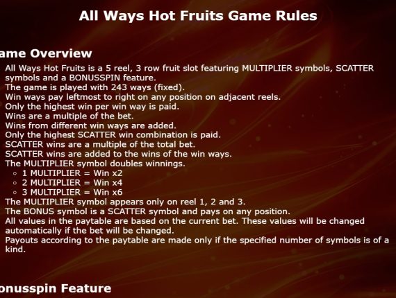 machine à sous All Ways Hot Fruits écran 4