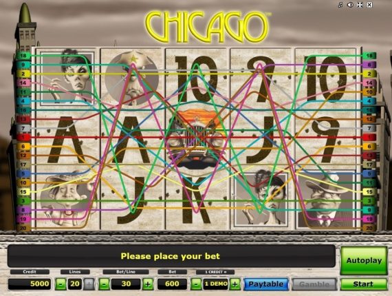 machine à sous Chicago écran 1