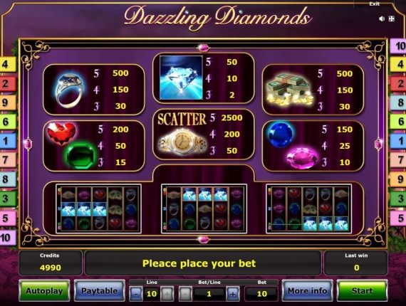 machine à sous Dazzling Diamonds écran 3
