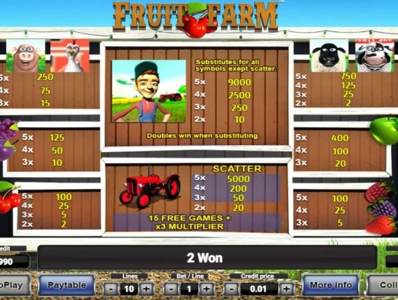 machine à sous Fruit Farm écran 3