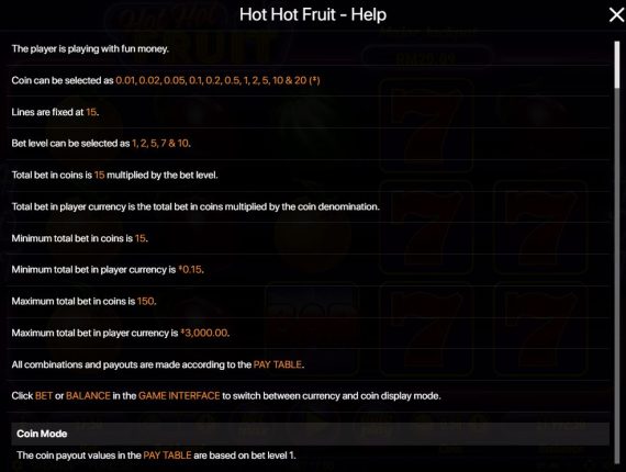 machine à sous Hot Hot Fruit écran 4