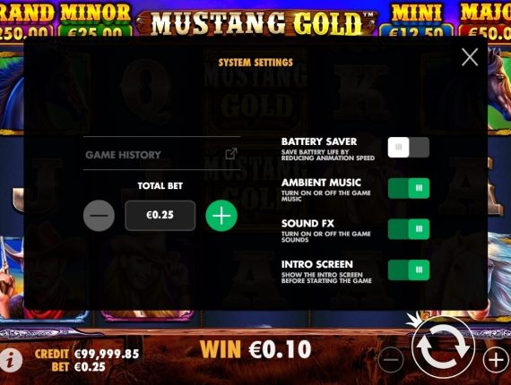 machine à sous Mustang Gold écran 4