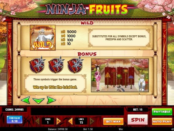 machine à sous Ninja Fruits écran 3