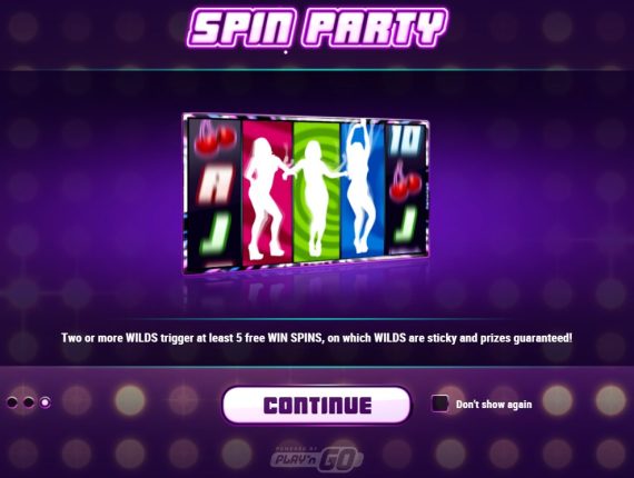 machine à sous Spin Party écran 1