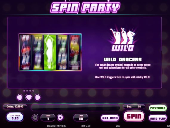 machine à sous Spin Party écran 3