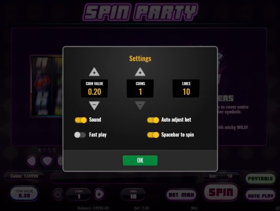machine à sous Spin Party écran 4