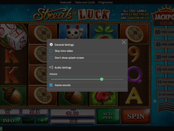 machine à sous Streak of Luck écran 4