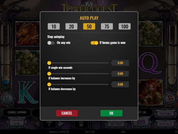 machine à sous Tower Quest écran 3