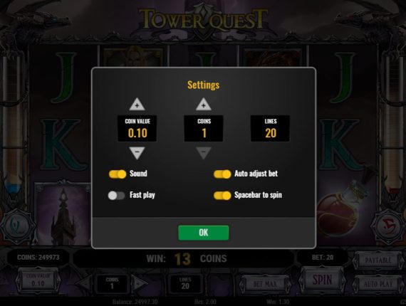 machine à sous Tower Quest écran 4