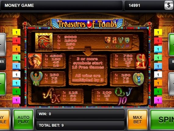 machine à sous Treasure of Tombs écran 3