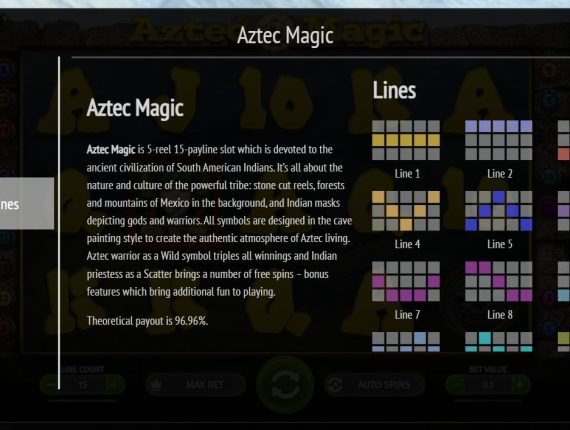 machine à sous Aztec Magic écran 4