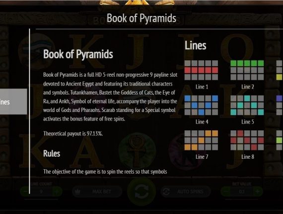 machine à sous Book of Pyramids écran 4