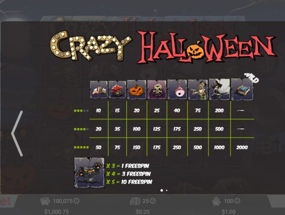 machine à sous Crazy Halloween écran 4
