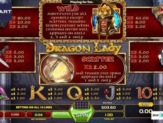 machine à sous Dragon Lady écran 4