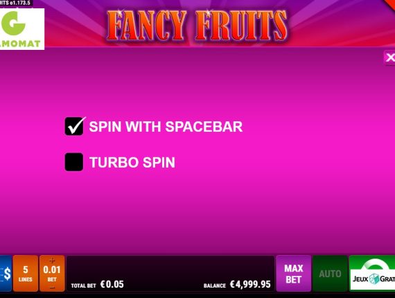 machine à sous Fancy Fruits écran 4