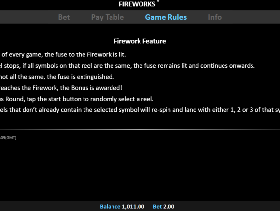 machine à sous Fireworks écran 4