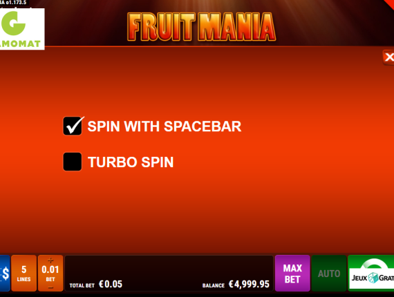 machine à sous Fruit Mania écran 4