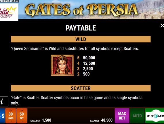 machine à sous Gates of Persia écran 3