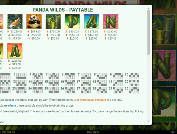 machine à sous Panda Wilds écran 3