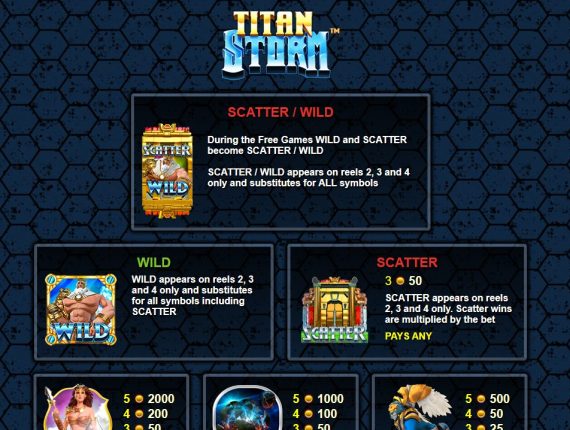 machine à sous Titan Storm écran 3