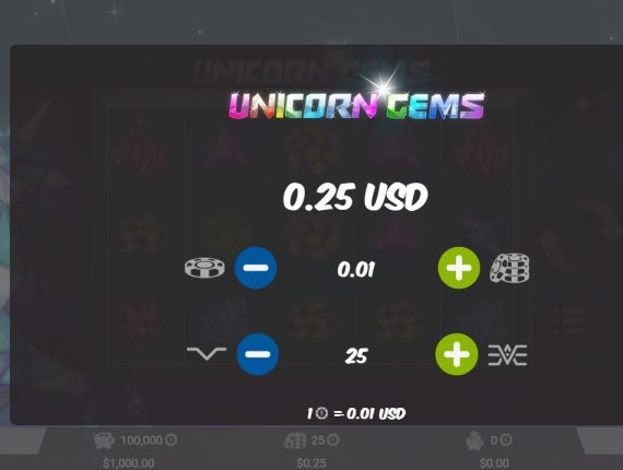 machine à sous Unicorn Gems écran 3