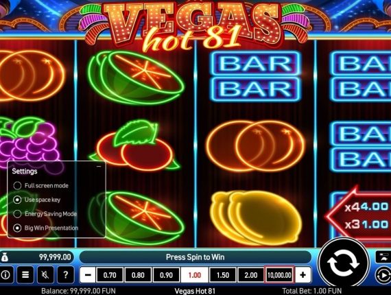 machine à sous Vegas III écran 4