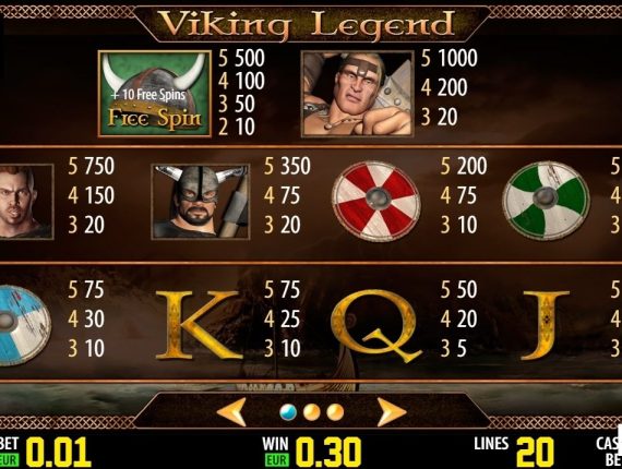 machine à sous Viking Legend écran 3