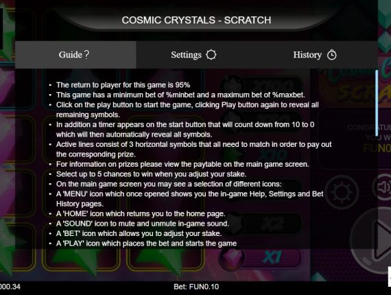 machine à sous Cosmic Crystals écran 3