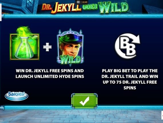 machine à sous Dr Jekyll Goes Wild écran 1