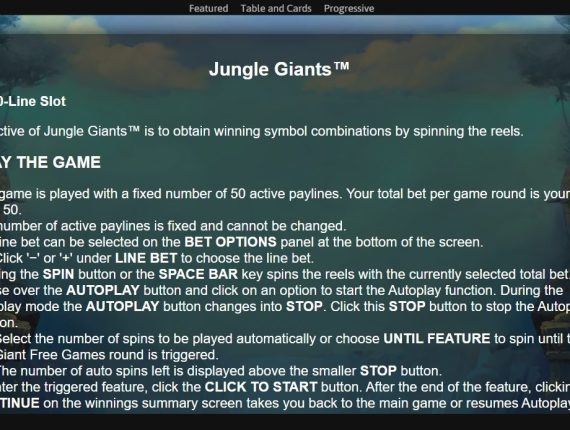 machine à sous Jungle Giants écran 4