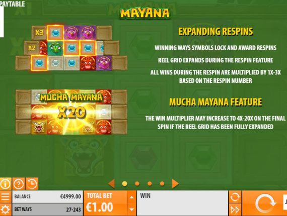 machine à sous Mayana écran 3
